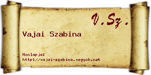 Vajai Szabina névjegykártya